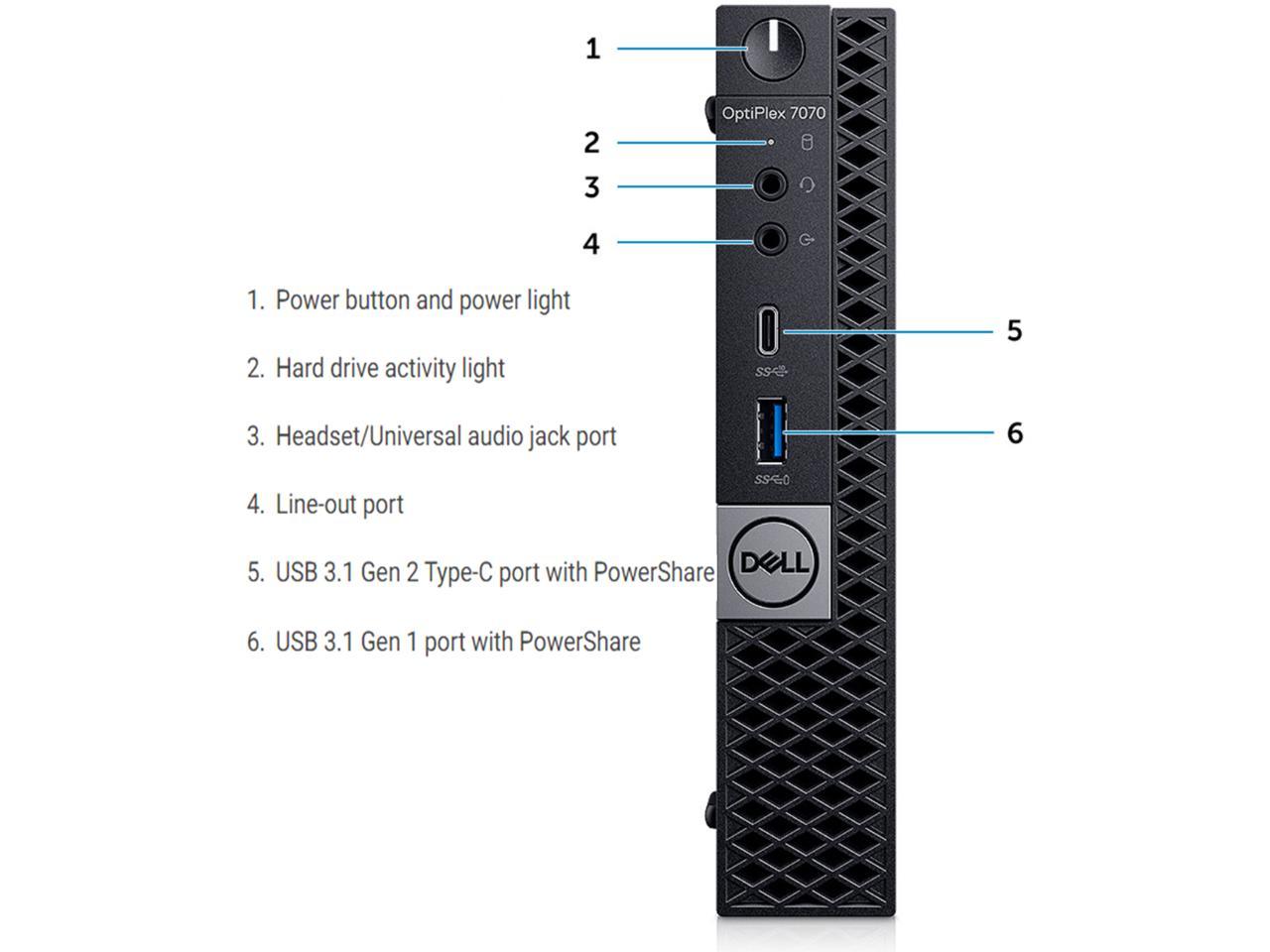 Dell OptiPlex 7070 Micro Desktop Computer - Core i7-8700 - 3.2GHz to 4.6GHz 32 GB RAM, 512 GB M.2 NVME SSD, AC Wi-Fi, Bluetooth 5.0, DisplayPort, VGA, HDMI - Windows 10 Pro