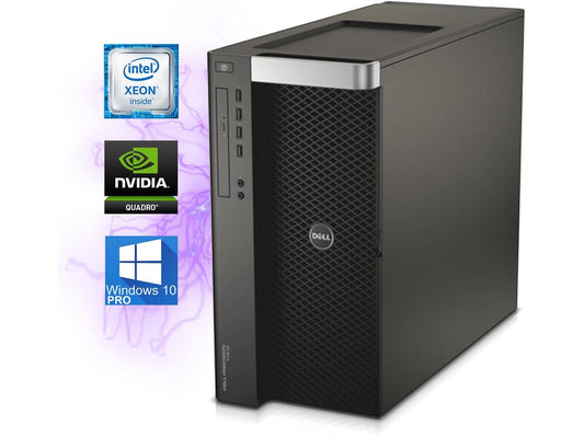 Dell Precision T5610 Workstation, 2x Xeon E5-2630 V2 upto 3.1GHz (12 Core), 512GB SSD, 16GB RAM, Windows 10 Pro, USB 3.1, WiFi, Bluetooth, 2 x Quadro K2000 2GB, Display Port, HDMI, DVDRW