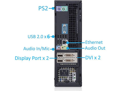 Dell Optiplex i7 990 SFF Desktop, Intel Quad-Core upto 3.8GHz, 8GB DDR3, 512GB SSD,1GB Video Card 2-Monitor Support(1x DP 1x HDMI, 1x DVI) WIFI, BT 4.0, USB 3.0, DVD-RW, Windows 10 Pro