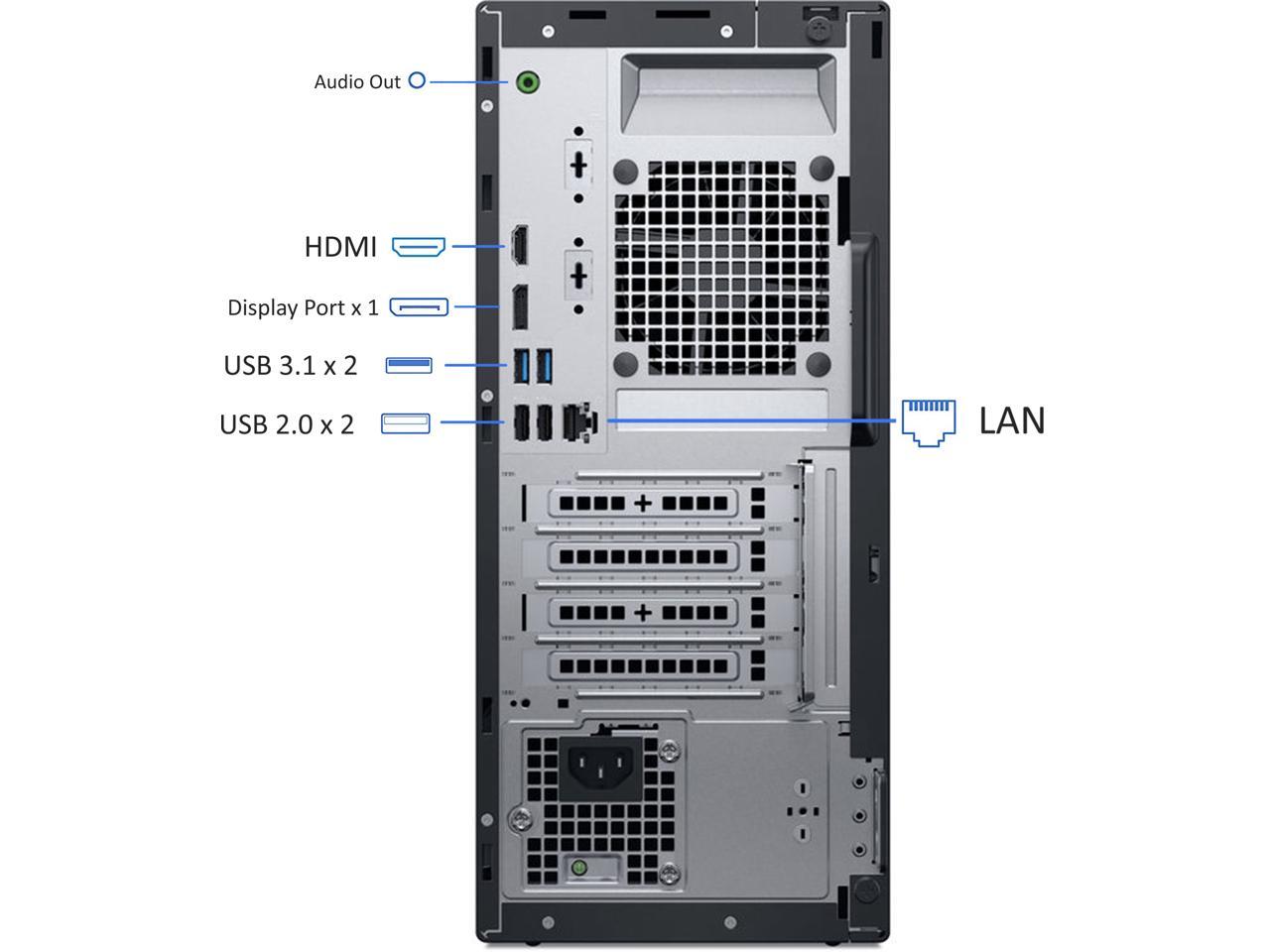 Dell Optiplex 3070 Mini-Tower Computer, Intel Core i3-9100 Upto 4.2GHz, 16GB RAM, 2TB M.2 NVMe SSD, Wi-Fi, BT, DisplayPort, HDMI, VGA, DVD-RW - Windows 10 Pro
