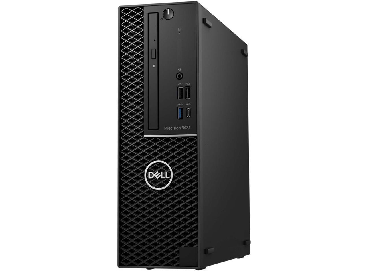 Dell Precision 3431 SFF Desktop Computer - Intel i3-9100 4.2GHz, UHD Graphics 630 4K, 8GB RAM, 512GB NVMe SSD, DVD-RW, DisplayPort, HDMI, USB Type-C, AC Wi-Fi, Bluetooth - Windows 10 Pro