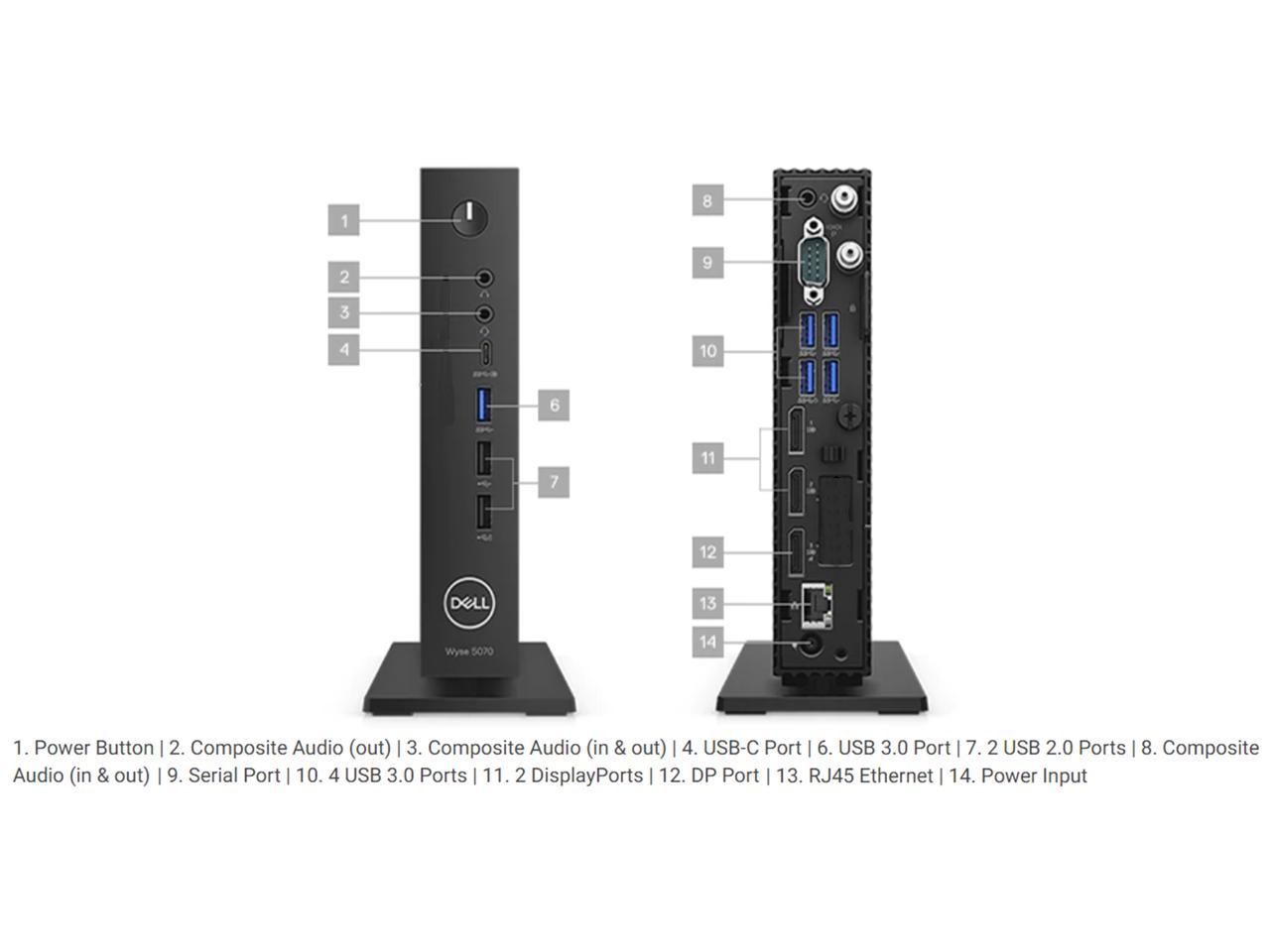 Dell 5070 USFF, Quad Core Pentium Silver upto 2.80GHz, 16GB DDR4, 1TB M.2 SSD, USB 3.1, WiFi, Bluetooth, 4K UHD 3-Monitor Support, Display Port, HDMI, Windows 10 Pro