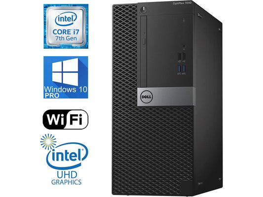 Dell Optiplex 7040 Tower, i7-6700 Quad Core upto4.2 Ghz, 512GB SSD, 16GB RAM, 4K UHD 3-Monitor Support, 2x Display Port, HDMI, DVDRW, Windows 10 Pro, WiFi