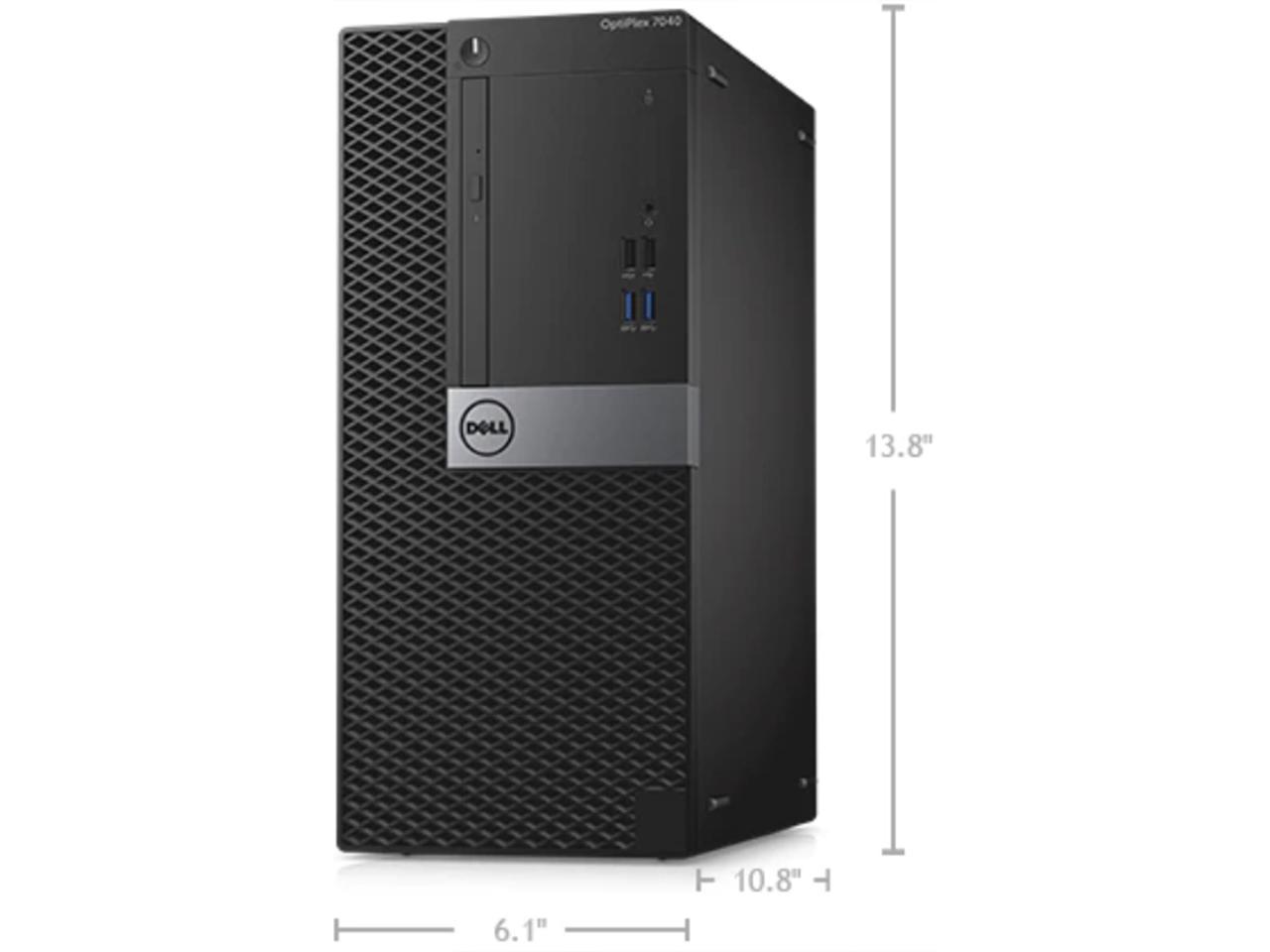 Dell Optiplex 7040 Tower, i7-6700 Quad Core upto4.2 Ghz, 1TB SSD, 16GB RAM, 4K UHD 3-Monitor Support, 2x Display Port, HDMI, DVDRW, Windows 10 Pro, WiFi