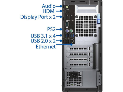Dell Optiplex 7040 Tower, i7-6700 Quad Core upto4.2 Ghz, 512GB SSD, 16GB RAM, 4K UHD 3-Monitor Support, 2x Display Port, HDMI, DVDRW, Windows 10 Pro, WiFi