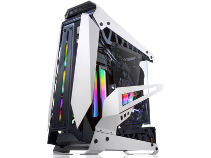 RAIJINTEK NYX PRO - White, a Open Frame Alu. Case (EE-B M/B), 4mm Tempered Glass, Flip Open Top Panel & Front Panel, max. 496mm VGA Card, max. 2.5"SSD×4, max. 12025 Fanx6, PCI Express Gen3 Riser Card