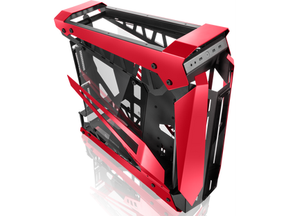 RAIJINTEK NYX PRO - Red, a Open Frame Alu. case (EE-B M/B), 4mm Tempered Glass, Flip Open Top Panel & Front Panel, max. 496mm VGA Card, max. 2.5"SSD×4, max. 12025 Fanx6, PCI Express Gen3.0 Riser Card