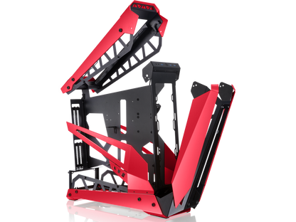 RAIJINTEK NYX PRO - Red, a Open Frame Alu. case (EE-B M/B), 4mm Tempered Glass, Flip Open Top Panel & Front Panel, max. 496mm VGA Card, max. 2.5"SSD×4, max. 12025 Fanx6, PCI Express Gen3.0 Riser Card