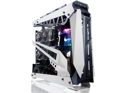 RAIJINTEK NYX PRO - White, a Open Frame Alu. Case (EE-B M/B), 4mm Tempered Glass, Flip Open Top Panel & Front Panel, max. 496mm VGA Card, max. 2.5"SSD×4, max. 12025 Fanx6, PCI Express Gen3 Riser Card