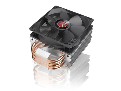 RAIJINTEK THEMIS BLACK, 3pcs 8mm Heat-Pipe, 12025 PWM Fan, Dual Fans, Slim Type 120mm Heat-Sink(D:50mm), Multiple Mounting Kits for Intel & AMD
