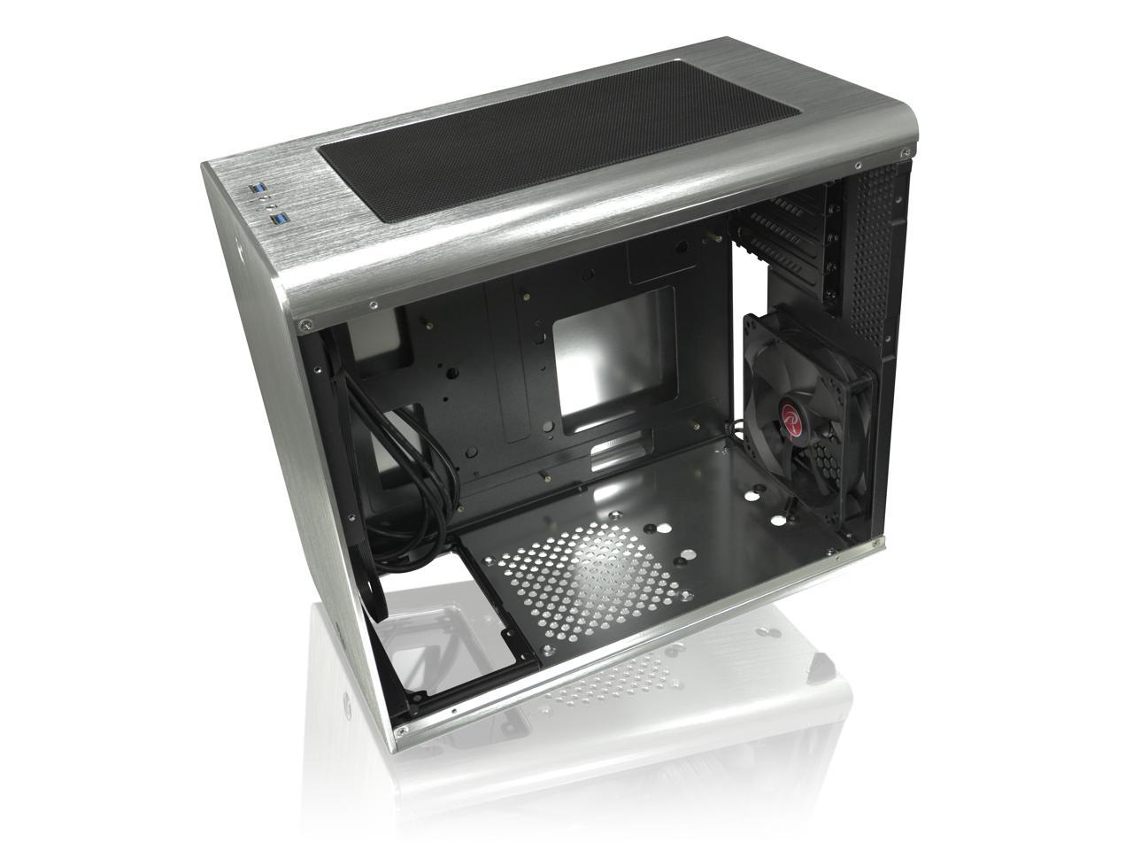 RAIJINTEK STYX Silver, Alu Micro-ATX Case, Compatible With Regular ATX Power Supply, Max. 280mm VGA Card, 180mm CPU Cooler, Max. 240mm Radiator Cooling On Top With A Drive Bay For Slim DVD On Side