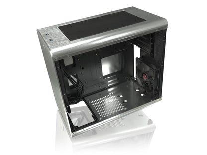 RAIJINTEK STYX Silver, Alu Micro-ATX Case, Compatible With Regular ATX Power Supply, Max. 280mm VGA Card, 180mm CPU Cooler, Max. 240mm Radiator Cooling On Top With A Drive Bay For Slim DVD On Side