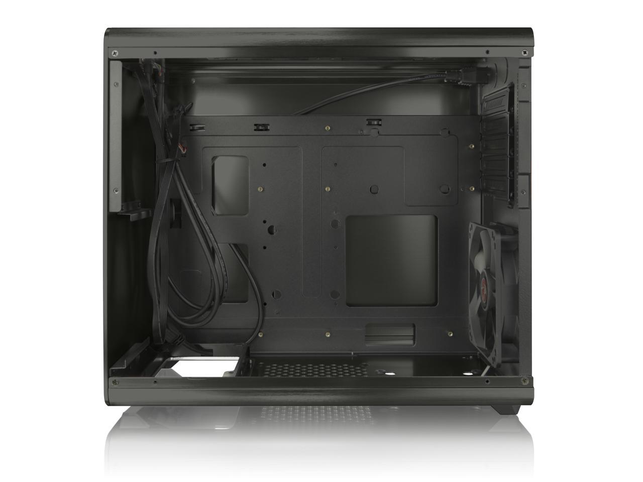 RAIJINTEK STYX Classic, an Alu Micro-ATX case, Compatible with regular ATX Power Supply, Max. 280mm VGA Card, 180mm CPU Cooler, 240mm Radiator Cooling On Top, a Drive Bay For Slim DVD On Side - Black