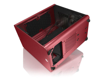 RAIJINTEK STYX Classic, an Alu Micro-ATX case, Compatible with regular ATX Power Supply, Max. 280mm VGA Card, 180mm CPU Cooler, 240mm Radiator Cooling On Top, a Drive Bay For Slim DVD On Side - Red