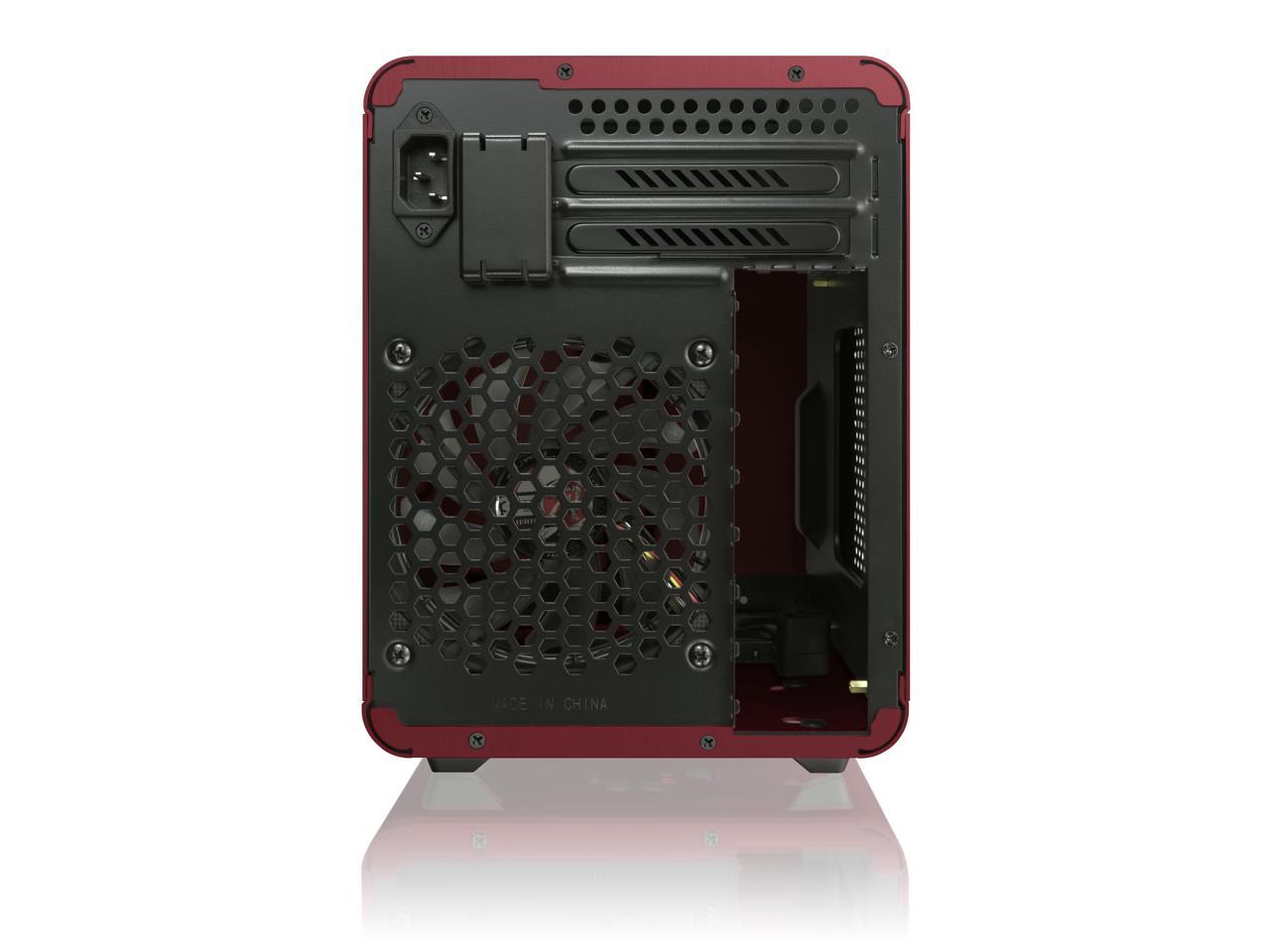 RAIJINTEK METIS PLUS RED, a Alu. M-ITX Case, USB 3.0* 2, Compatible with Standard ATX Power Supply, 170mm VGA Card Length, 160mm CPU Cooler Height, 12025 White LED Fan Installed, ventilate hole on top