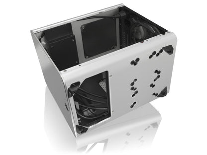 RAIJINTEK METIS PLUS WHITE, a Alu. M-ITX Case, is with one 12025 LED fan at rear, USB 3.0* 2, Ventilate holes at top, Compatible with Standard ATX PSU, 170mm VGA Card length, 160mm CPU Cooler height.