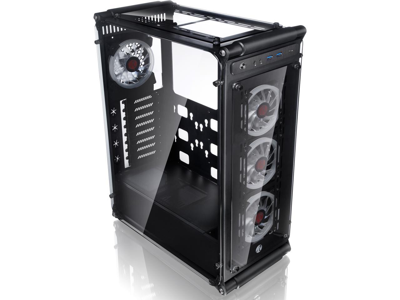Raijintek Coeus Evo TC E-ATX Gaming Case with Tempered Glass and 4*12025 LED Fans