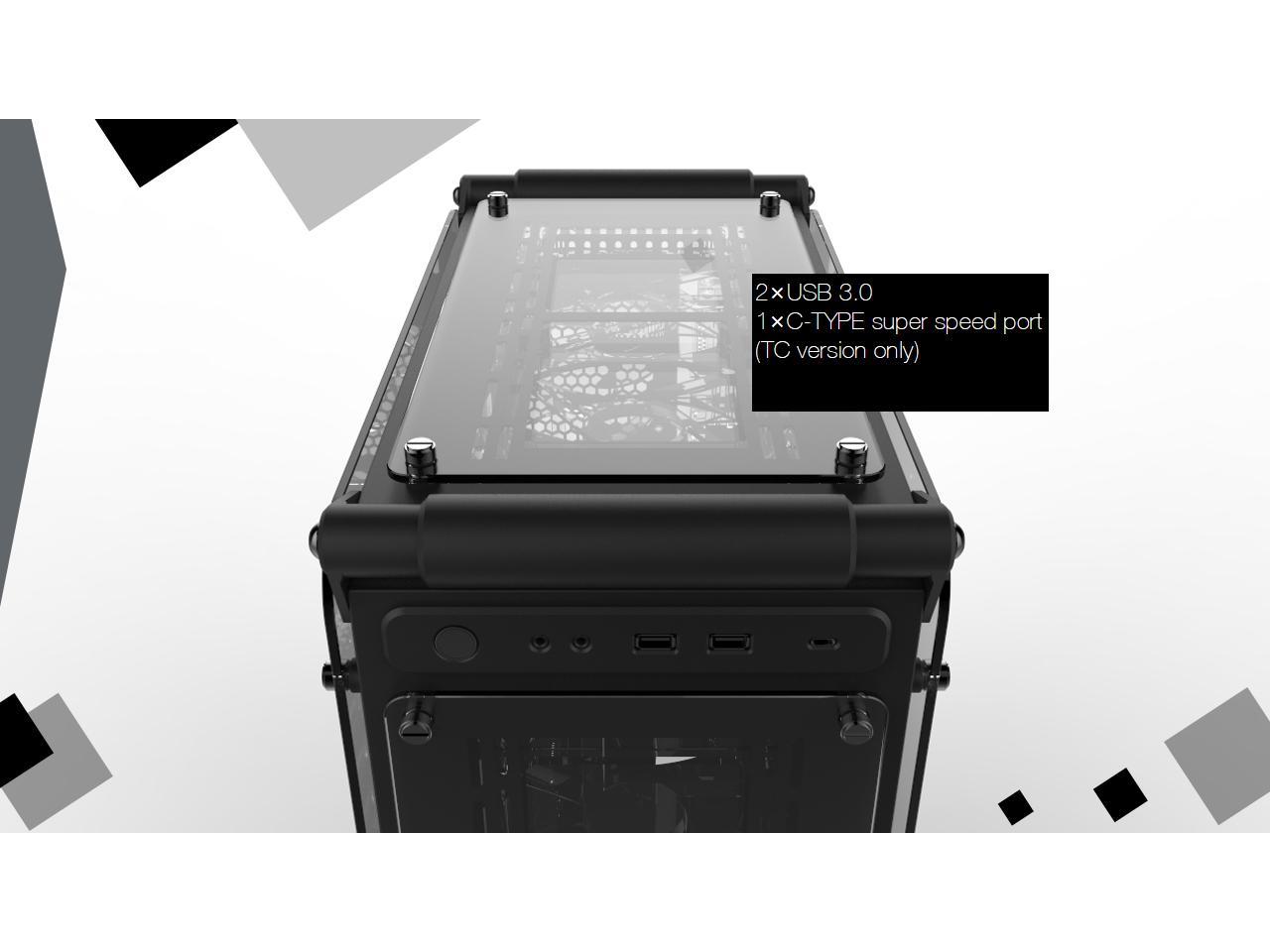 Raijintek Coeus Evo TC E-ATX Gaming Case with Tempered Glass and 4*12025 LED Fans