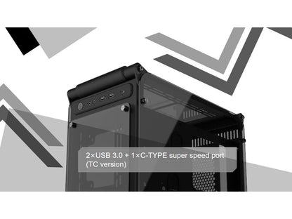COEUS ELITE TC, a Micro-ATX Gaming Case with Tempered Glass and 3*12025 LED Fans