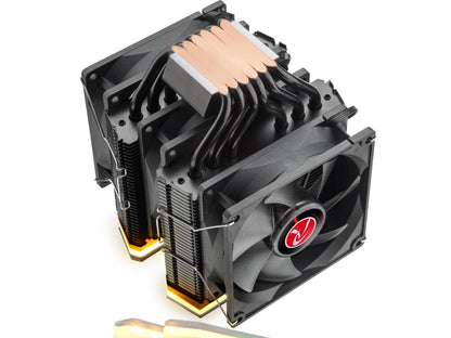 DELOS RBW, a dual tower CPU cooler with Addressable RGB, 6*6mm performing heat-pipe, 3pcs 9225 PWM fans, and fully multiple mounting kit, DELOS RBW is your best choice of stylish cooling nowadays.