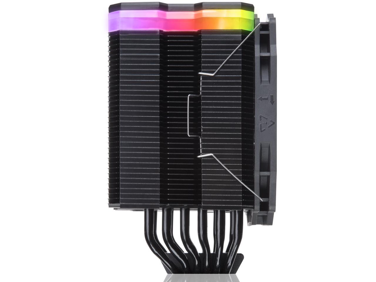 MYA RBW, CPU cooler with Addressable LED panel, 6*6mm heat-pipe, 12013 PWM fan, Innovation Fin Design for Max. Efficiency and Heat Dissipation, and multiple mounting kits, MYA RBW is your best choice