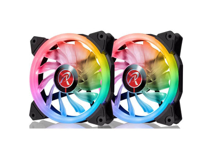 IRIS 12 RBW ADD -2 pack, 12025 Addressable RGB PWM fan, with 8 port Addressable LED hub, Remote controller & Connecting M/B cable, compatible with ASUS/MSI 5V ADD header
