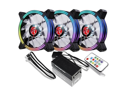 SKLERA 12 RBW ADD -3 pack, Addressable RGB, 12025 PWM fan, with 8port control hub, Remote controller & Connecting MB cable, compatible with ASUS/MSI 5V ADD header, brings visible color and brightness