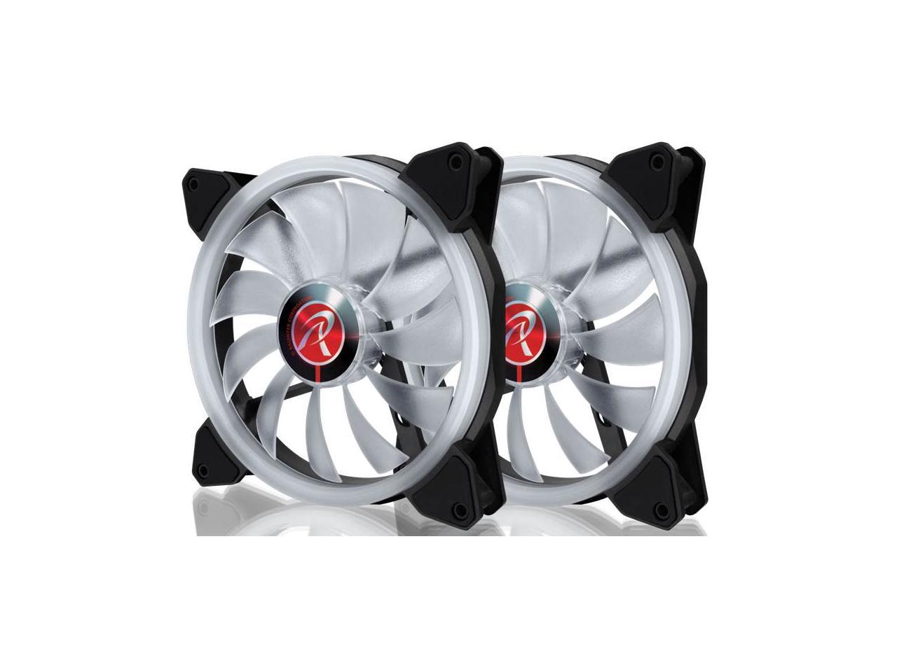 RAIJINTEK IRIS 14 Rainbow RGB - 140mm Rainbow RGB PWM Fan, with 6 Port Addressable LED Hub, Remote controller, 2 pack