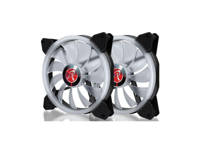 RAIJINTEK IRIS 14 Rainbow RGB - 140mm Rainbow RGB PWM Fan, with 6 Port Addressable LED Hub, Remote controller, 2 pack