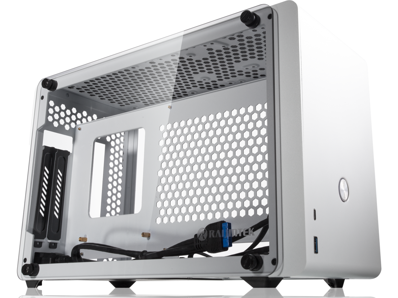 RAIJINTEK OPHION WHITE, a SFF case (Mini-ITX), is designed to fulfill a smallest case built with max. possibility high-end, gaming and standard components.