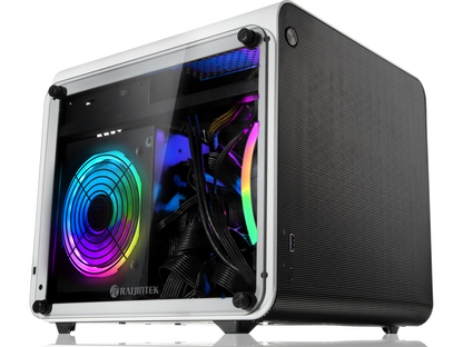 METIS EVO WHITE TGS, an Alu. ITX case with tempered glass, is designed to fulfill the smallest case built with ultra high air flow to solve all thermal issue of SFF chassis, 200mm fan option at front.