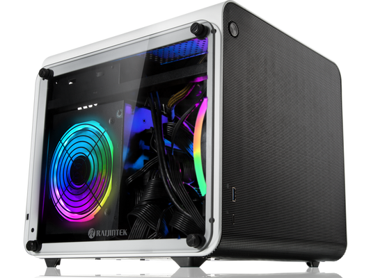 METIS EVO WHITE TGS, an Alu. ITX case with tempered glass, is designed to fulfill the smallest case built with ultra high air flow to solve all thermal issue of SFF chassis, 200mm fan option at front.