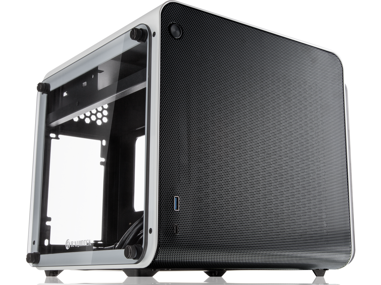 METIS EVO WHITE TGS, an Alu. ITX case with tempered glass, is designed to fulfill the smallest case built with ultra high air flow to solve all thermal issue of SFF chassis, 200mm fan option at front.