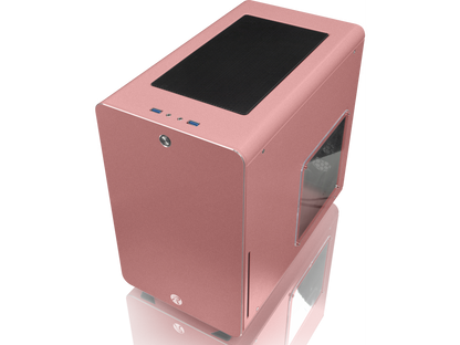 RAIJINTEK STYX PINK, a Alu Micro-ATX Case - Compatible With Regular ATX Power Supply, Max. 280mm VGA Card, 180mm CPU Cooler, Max. 240mm Radiator Cooling On Top, with a Drive Bay For Slim DVD On Side.