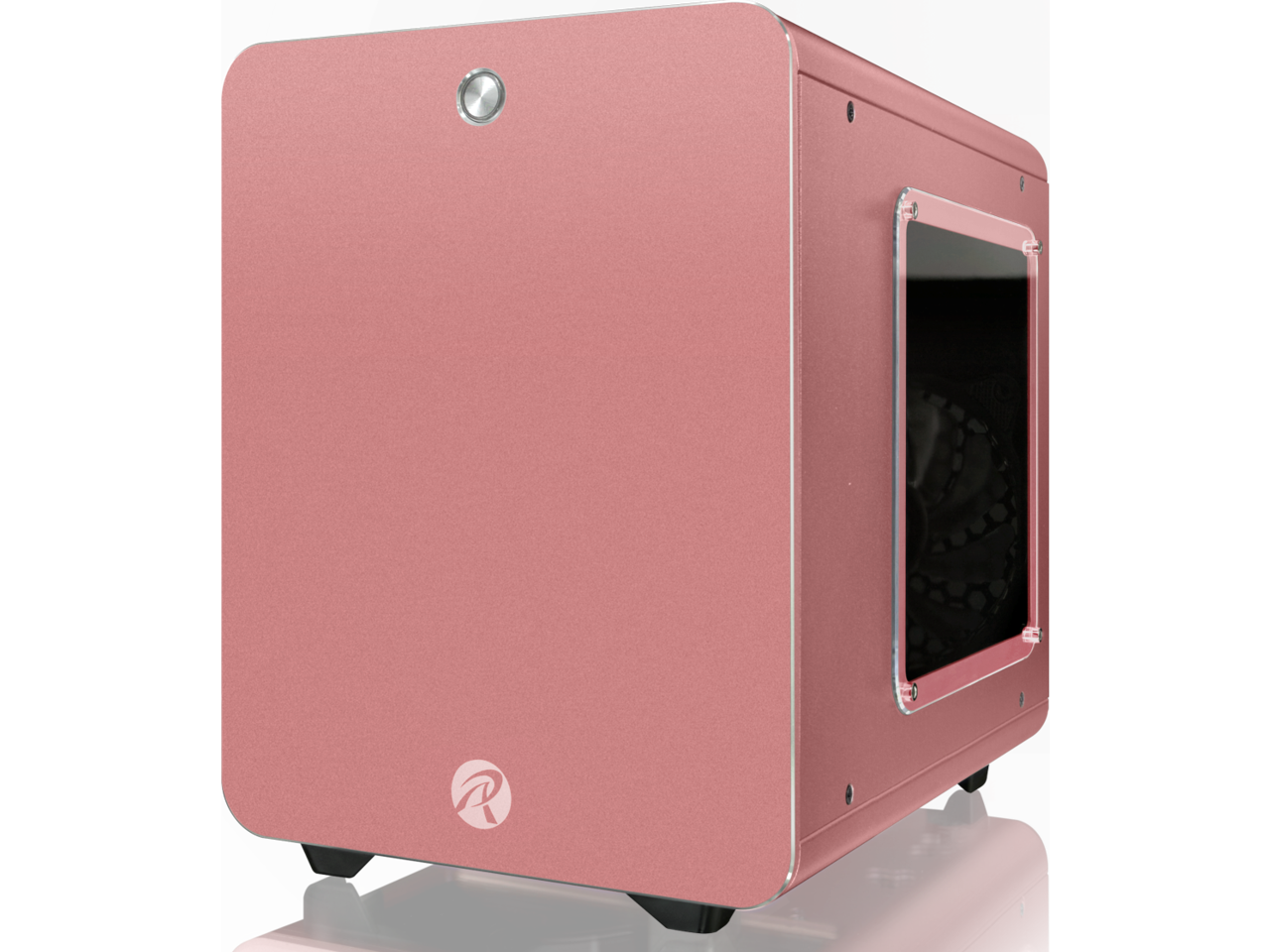 RAIJINTEK METIS PLUS PINK, a Alu. M-ITX Case, is with one 12025 LED fan at rear, USB 3.0* 2, Ventilate holes at top, Compatible with Standard ATX PSU, 170mm VGA Card length, 160mm CPU Cooler heigth.