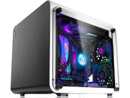 METIS EVO WHITE ALS, an Alu. ITX case with solid panel, is designed to fulfill the smallest case built with ultra high air flow to solve all thermal issue of SFF chassis, 200mm fan option at front.