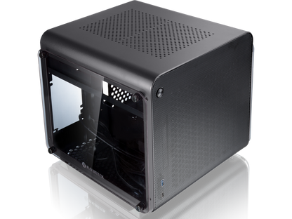 METIS EVO BLACK TGS, an Alu. ITX case with tempered glass, is designed to fulfill the smallest case built with ultra high air flow to solve all thermal issue of SFF chassis, 200mm fan option at front.