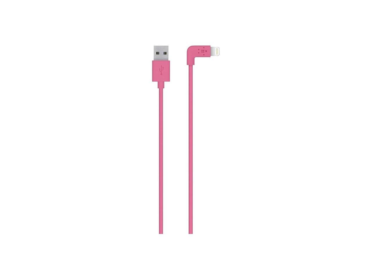 BELKIN F8J147bt04-PNK MIXIT Pink 90° Lightning to USB Cable