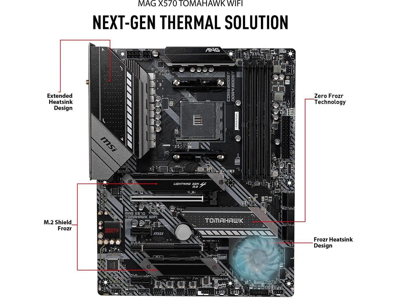 MSI MAG X570 TOMAHAWK WIFI AM4 AMD X570 SATA 6Gb/s ATX AMD Motherboard