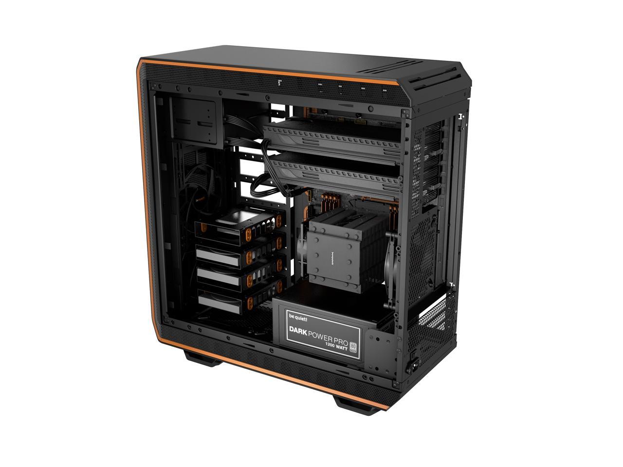 be quiet! DARK BASE 900 ATX Full Tower Computer Chassis - Black/Orange