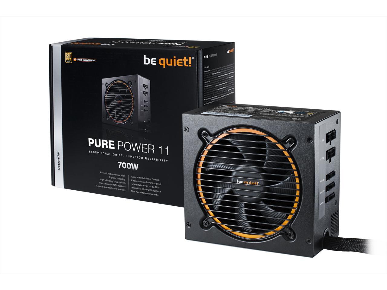 be quiet! Pure Power 11 700W CM, 80 PLUS Gold efficiency power supply, silence-optimized 120mm be quiet! fan, user-friendly cable management
