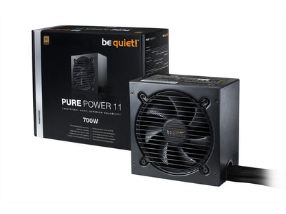 be quiet! Pure Power 11 700W, 80 PLUS Gold efficiency, silence-optimized 120mm be quiet! fan, high-quality sleeved cables