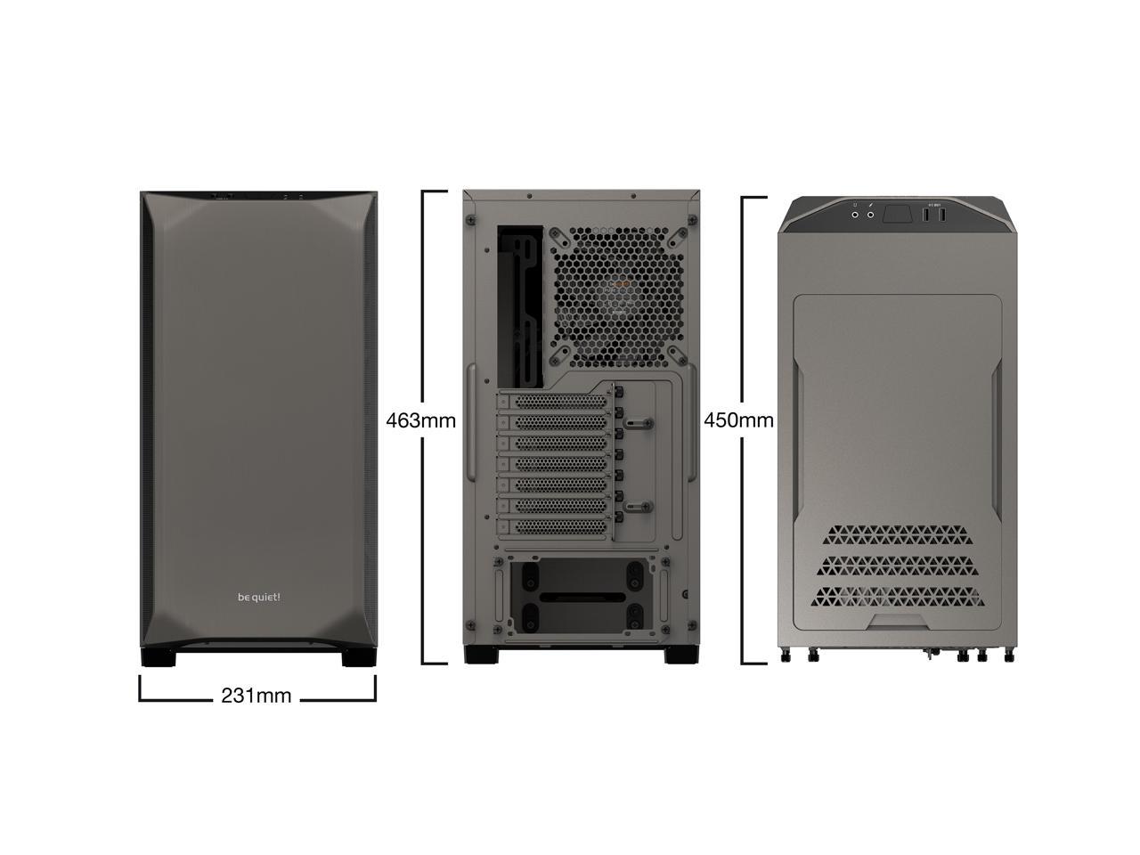 be quiet BG036 Pure Base 500 ATX, Mid-Tower Computer Case, Two Pre-installed Fans, Gray