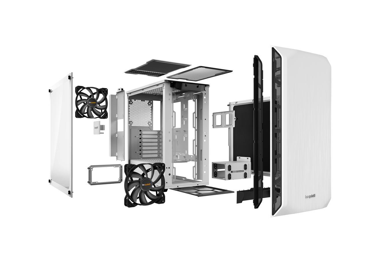 be quiet! Pure Base 500 Window White, ATX, Midi Tower, tempered glass window