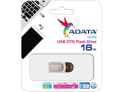 ADATA UC370 64 GB USB3.1 USB-C and USB-A On-The-GO Flash Drive (AUC370-64G-RGD)