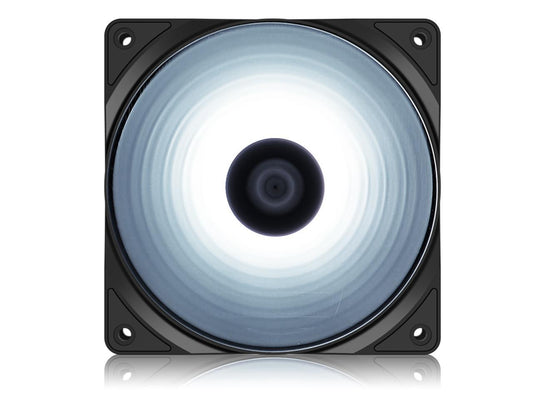 DEEPCOOL RF120 Single Color LED Fan (RF120W) - 120mm 9-Blade White LED Cooling Fan with 3-pin/LP4 Power Connector