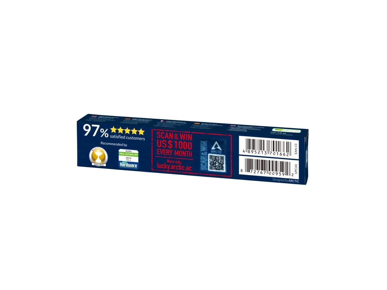ARCTIC MX-4 2019 Edition - Thermal Compound Paste - Carbon Based High Performance - Heatsink Paste - Thermal Compound CPU for All Coolers, Thermal Interface Material - High Durability - 8 Grams