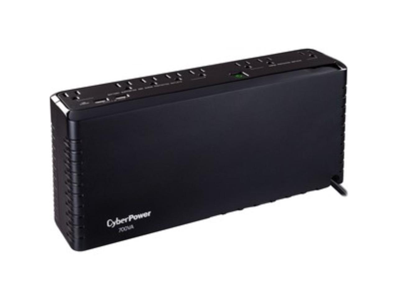 CYBERPOWER SYSTEMS (USA), INC. SL700U STANDBY, 8 X NEMA 5-15R, NEMA 5-15P W/5 FT CORD, USB CHARGE PORTS, 3YR WTY
