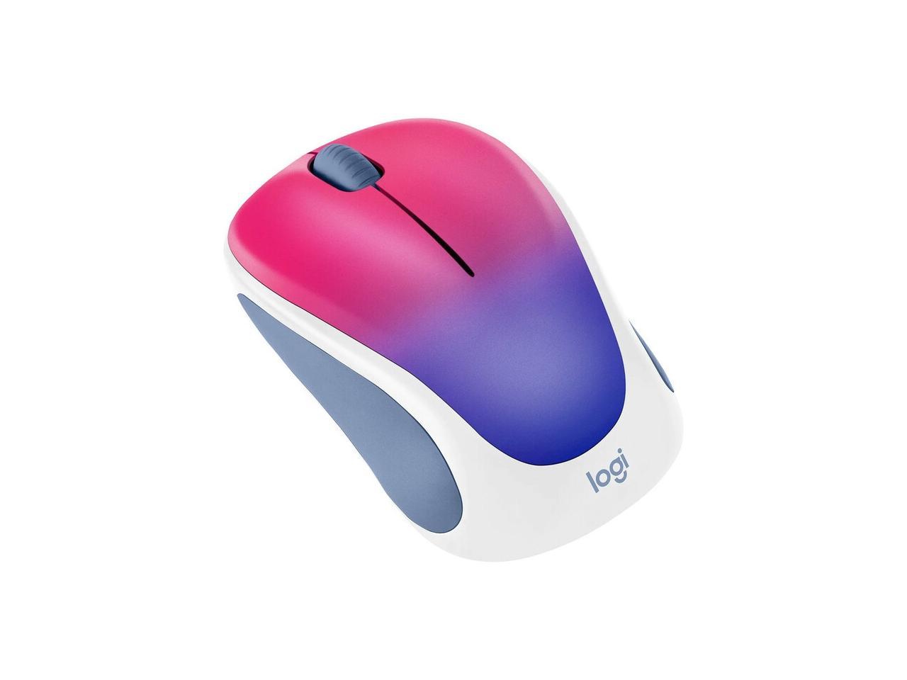 Logitech Design Collection 910-005840 3 Buttons 1 x Wheel USB RF Wireless Optical 1000 dpi Mouse, Blue Blush