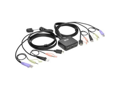 Tripp Lite 2-Port KVM Switch w/ HDMI USB Audio Cables Peripheral Sharing (B032-HUA2)